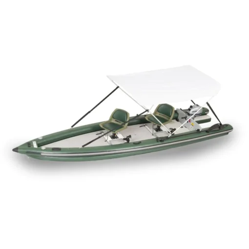 Sea Eagle FishSkiff™ 16 Inflatable Fishing Boat 2 Person Swivel Seat Canopy Package FSK16K_SWC
