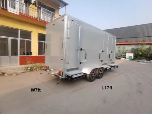 3 Station Restroom Trailer With AC Heating Function and Water Heater