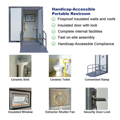 Handicap-Accessible Portable Restroom for Disabled people