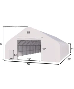 Double Truss Storage Shelter W50'xL100'xH23