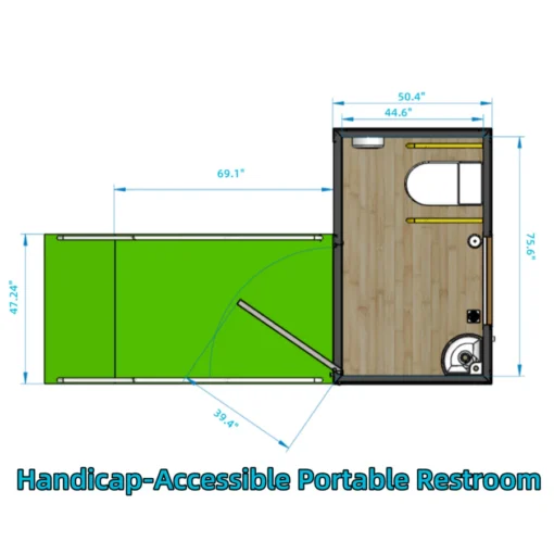 Handicap-Accessible Portable Restroom for Disabled people