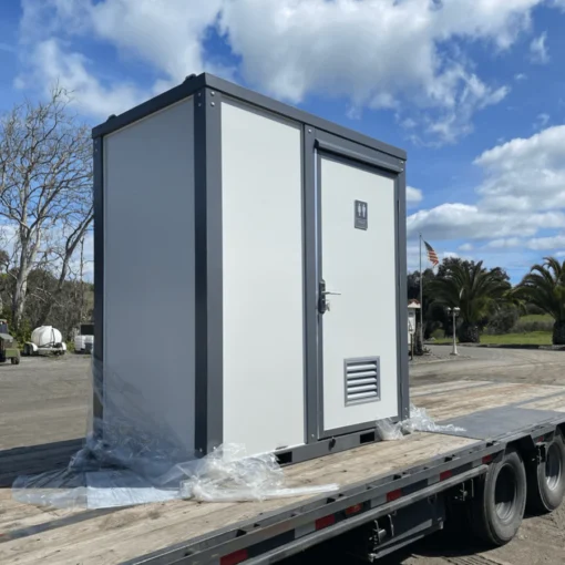 Portable Toilet with Shower Curtain Style