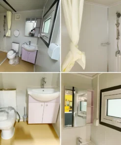 Portable Toilet with Shower Curtain Style